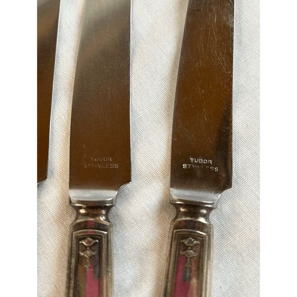 Vintage Tudor Stainless Steel Six-Piece Butter Knife Set, Flatware - Picture 2 of 4